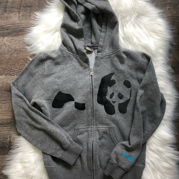 Enjoi Sweaters - Enjoi panda skateboard grey zip up hoodie Enjoi Sweaters - Enjoi panda skateboard grey zip up hoodie